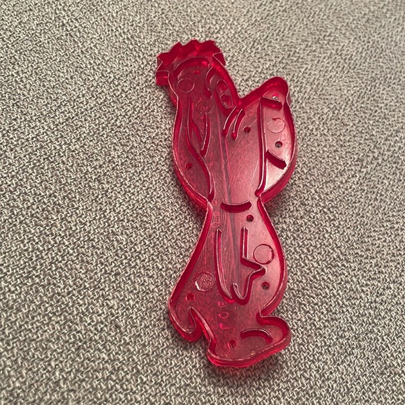 Vintage Loew’s Incorporated 1956 Red Transparent Plastic ROOSTER Cookie Cutter - Picture 2 of 9